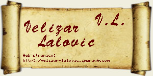 Velizar Lalović vizit kartica